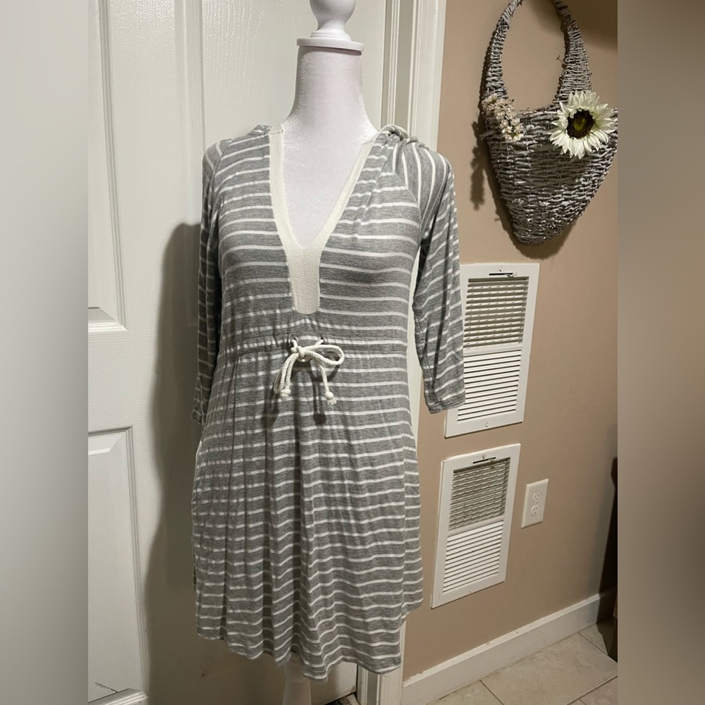 Large Gray Striped Dress